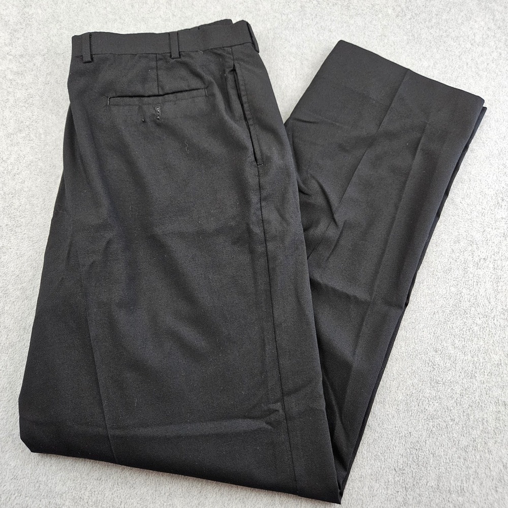 LAUREN RALPH LAUREN Dress Pants Men 38x34 Black Wool Total Comfort Formal Work